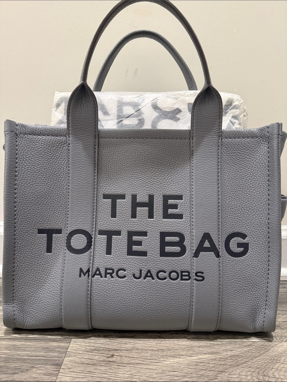 Marc Jacobs Medium Gray Pebbled Leather 'The Tote Bag'